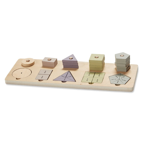 Astrup - Wooden Educational Shapes and Fractions Set