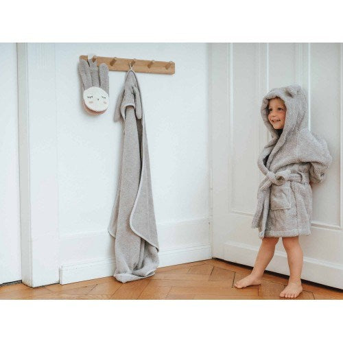 Kikadu - Hooded Bath Towel - Rabbit - Silver Grey