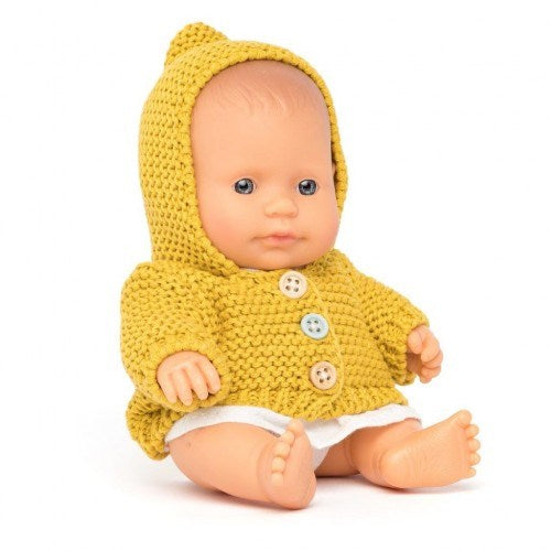 Miniland - Anatomically Correct Baby - Caucasian Girl Dressed - 21 cm