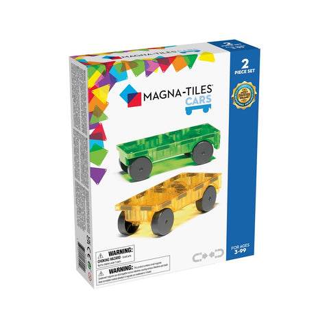 MAGNA-TILES - Cars - 2 Piece Expansion Set - Green & Yellow