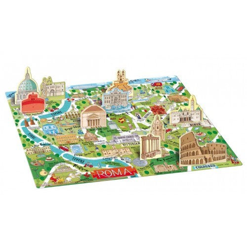 Sassi - Travel, Learn and Explore - Puzzle and Book Set - Rome - 140 pcs