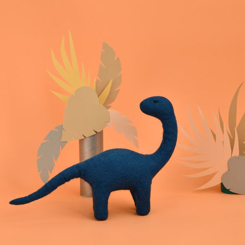 Dashdu - Dependable Dino - Midnight Blue Felt Dinosaur